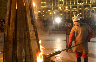 Baku celebrates last Novruz Tuesday. Azerbaijan, 15 match, 2016 